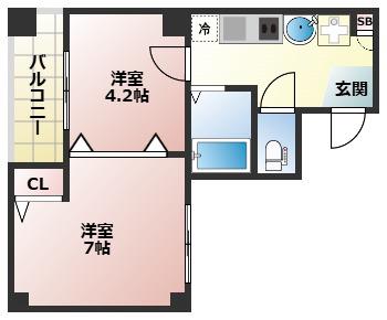 GRAND VERY(2K/5階)の間取り写真