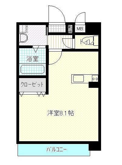 なかよしマンション塩上(1K/3階)の間取り写真