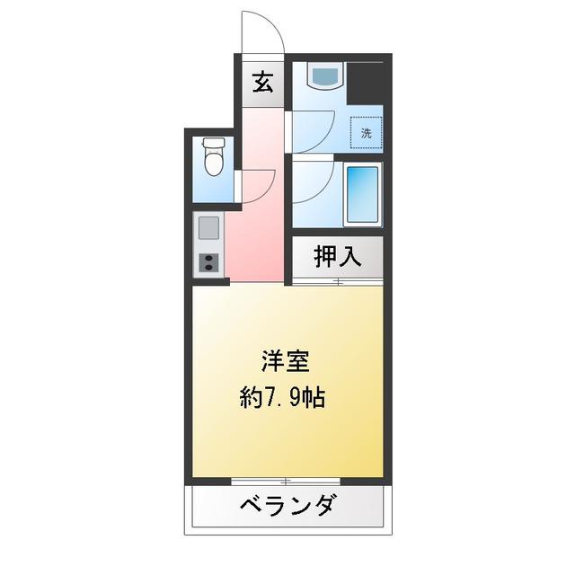 LE CLAIR(1K/2階)の間取り写真