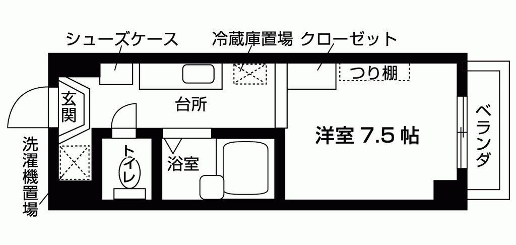 KDXレジデンス柏(ワンルーム/4階)の間取り写真