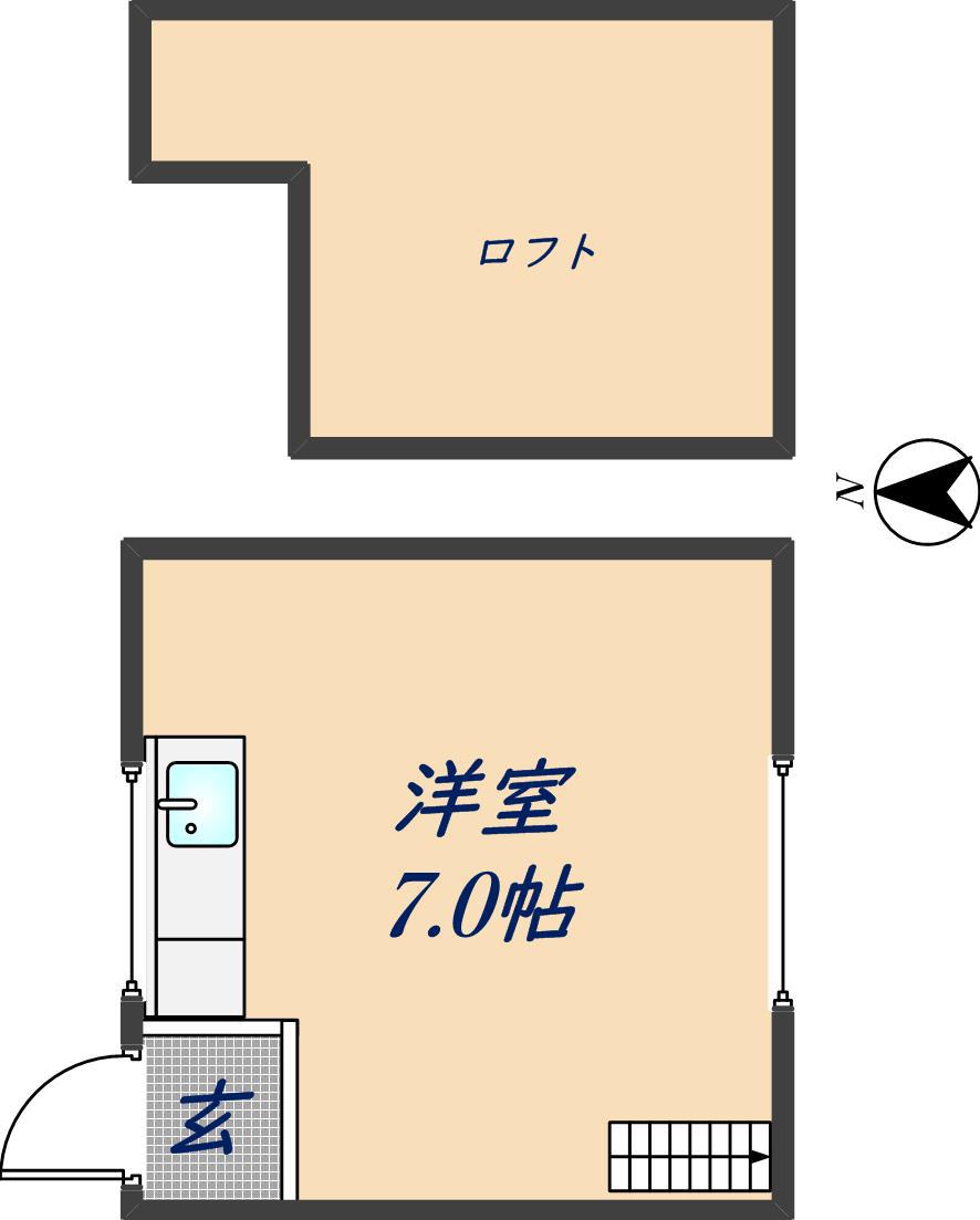 ロフトオオモリ(ワンルーム/2階)の間取り写真