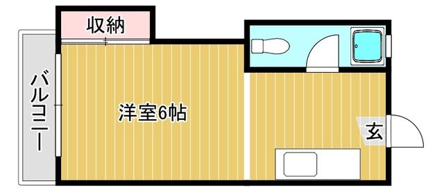 グリーンバレー(ワンルーム/1階)の間取り写真