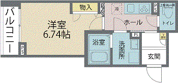 SOIL(1K/2階)の間取り写真