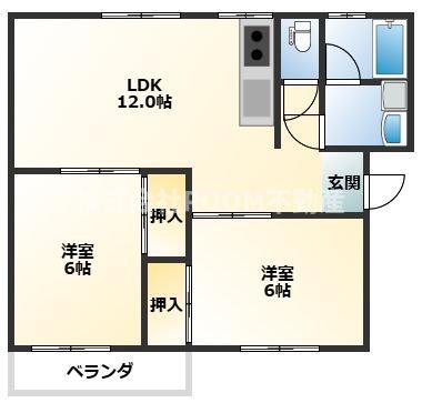 シティライフSAKODA(2LDK/2階)の間取り写真