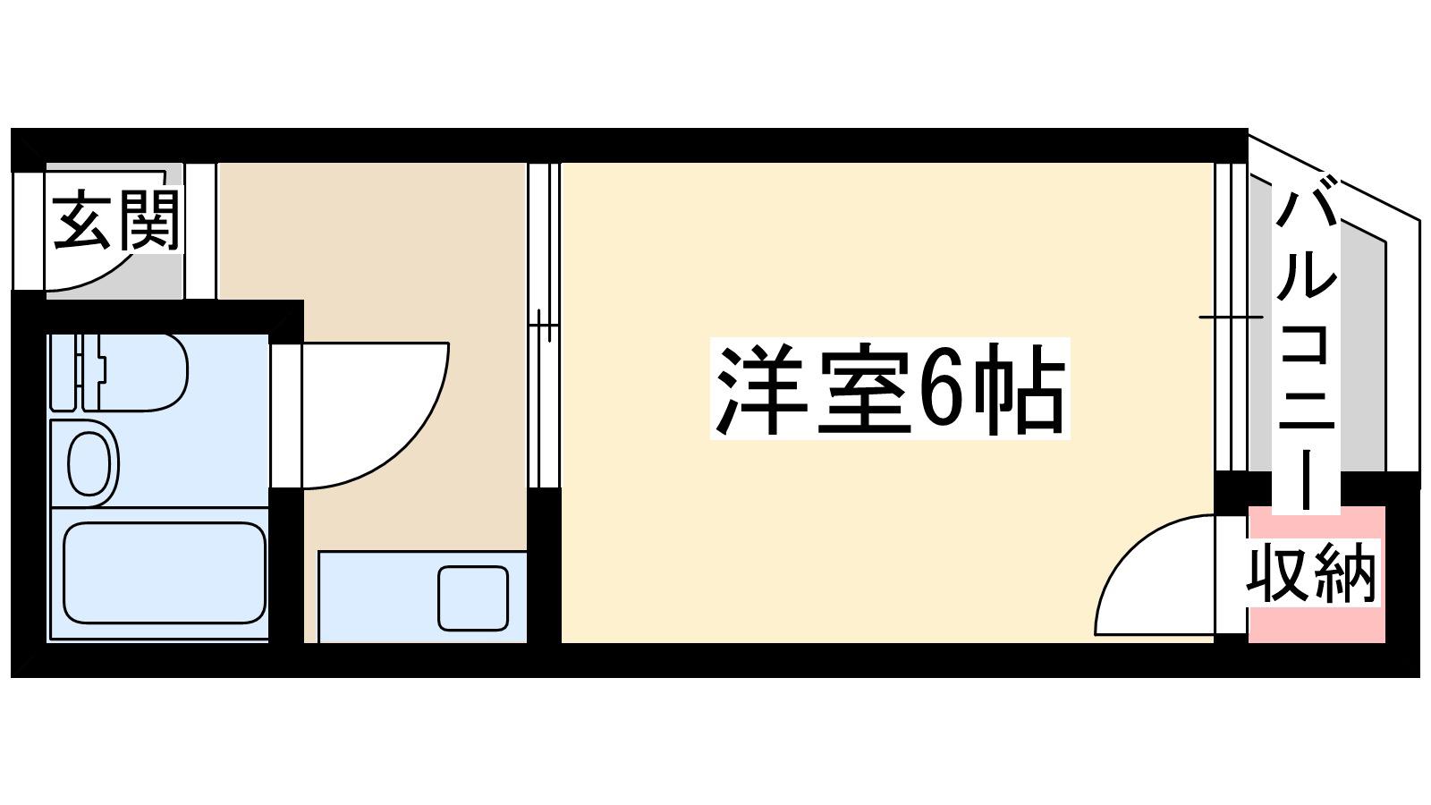 グランビルド新北野2(1K/4階)の間取り写真