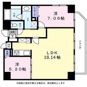 KDX泉レジデンス(2LDK/7階)の間取り写真