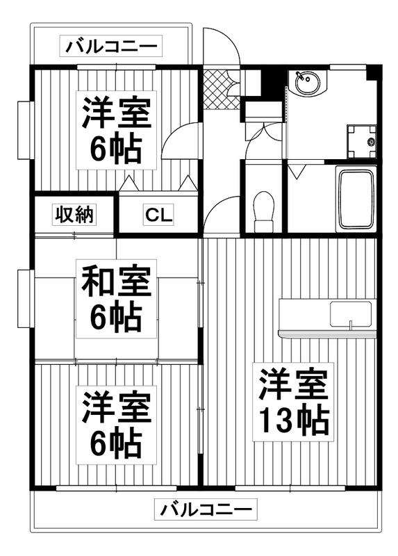 エクセレントビューII(3LDK/3階)の間取り写真