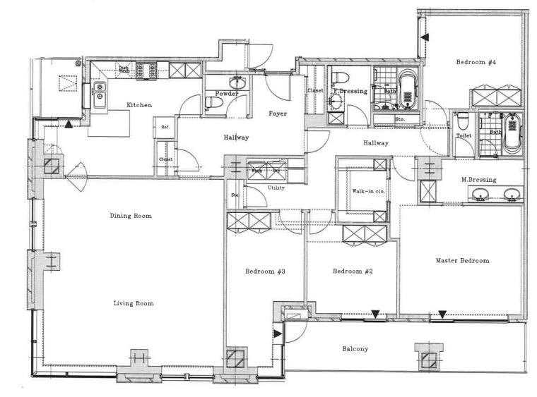 ROYAL PINE RESIDENCE(4LDK/15階)の間取り写真