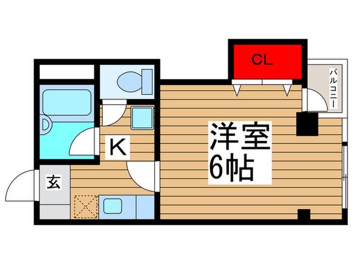 エスポワールハギ(1K/1階)の間取り写真