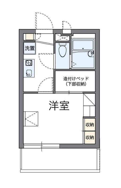 ベレオM(1K/3階)の間取り写真