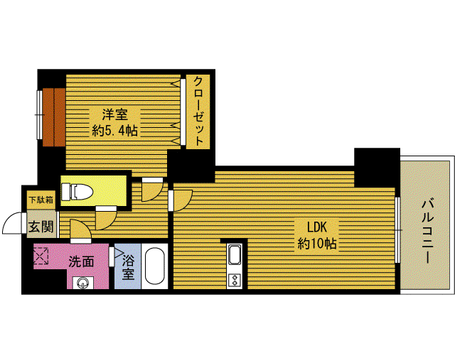 セントラルコート大分駅前(1LDK/7階)の間取り写真