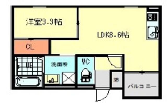 MARTORE(1LDK/2階)の間取り写真