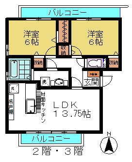 ＪＲ高崎線 高崎駅(ＪＲ) 徒歩29分 3階建 築15年(2LDK/3階)の間取り写真