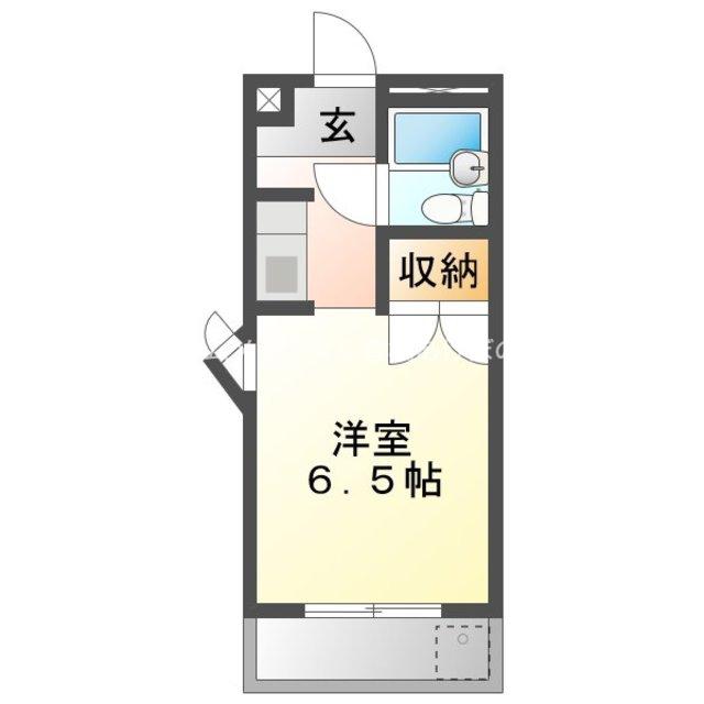 ハイシティ南栄(1K/5階)の間取り写真