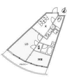 GRANDUO代々木2(1LDK/4階)の間取り写真