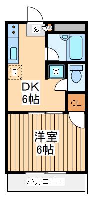 グリーンハイツ鈴木(1DK/2階)の間取り写真
