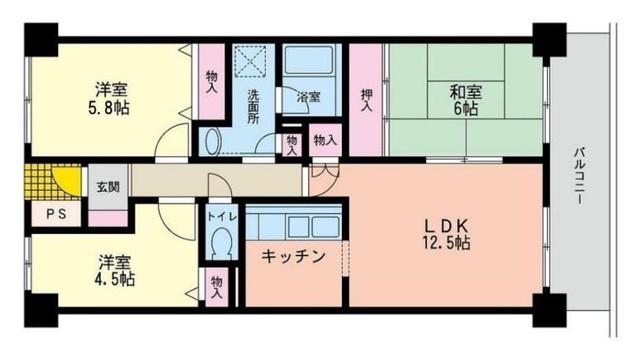 リュミエール(3LDK/2階)の間取り写真