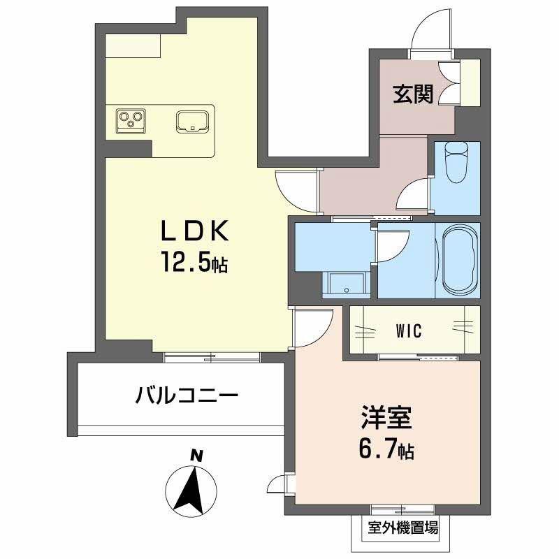 インセプション(1LDK/3階)の間取り写真