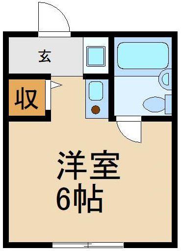 コーポラス禁野(ワンルーム/1階)の間取り写真