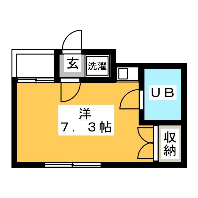 パールマンション立川(ワンルーム/3階)の間取り写真