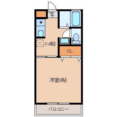サントラップ(1K/1階)の間取り写真