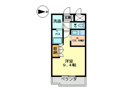 グリーングラス(1K/2階)の間取り写真