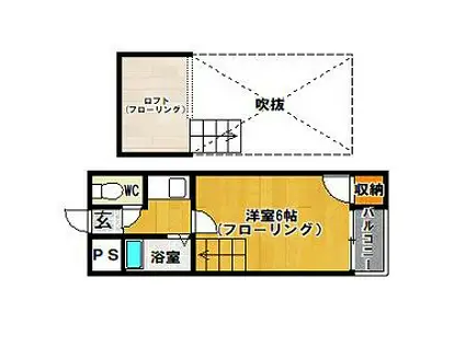 エクストラ21 ￥6万円(1K/2階)の間取り写真