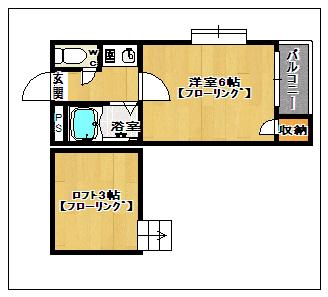 エクストラ21(1K/2階)の間取り写真