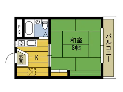 サンシティほのめ(1K/2階)の間取り写真