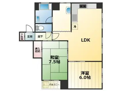新山本マンション(2LDK/2階)の間取り写真
