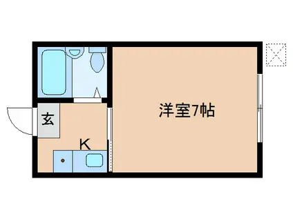 コーポ諏訪西大寺(1K/1階)の間取り写真