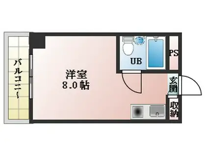 エスティライフ富田林(ワンルーム/3階)の間取り写真