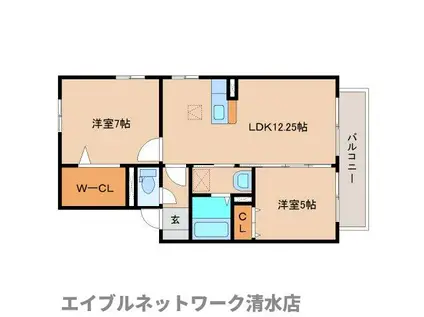 ラ・パール サード(2LDK/1階)の間取り写真