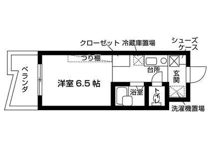 スチューデントハイツ昭和(ワンルーム/4階)の間取り写真