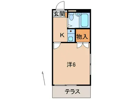 PIPIハウス打越町(1K/1階)の間取り写真