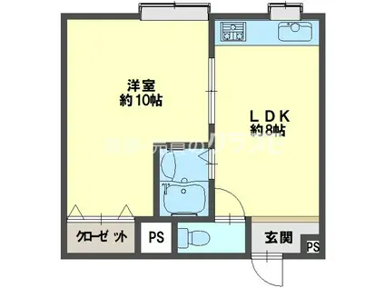 良三マンション(1LDK/3階)の間取り写真