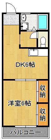 渡辺興産ビル(1DK/4階)の間取り写真