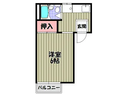 サンライフ甲田(1K/1階)の間取り写真