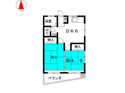 中橋マンション(2DK/2階)の間取り写真