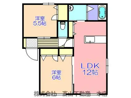 シャーメゾン沖  A棟(2LDK/2階)の間取り写真