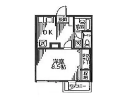 SENDAGI GARDEN(1DK/3階)の間取り写真