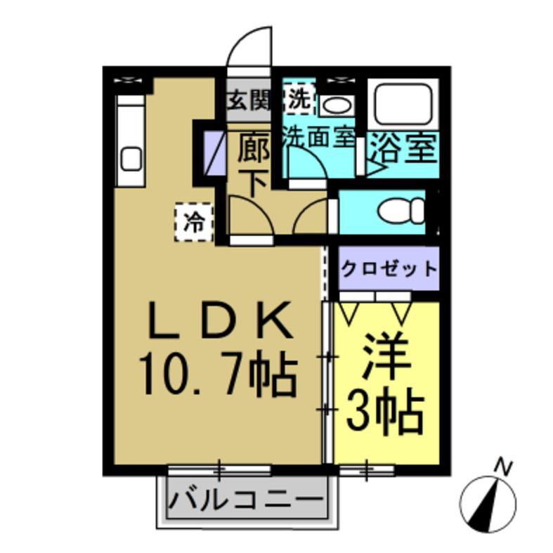 マ メゾン(1LDK/2階)の間取り写真