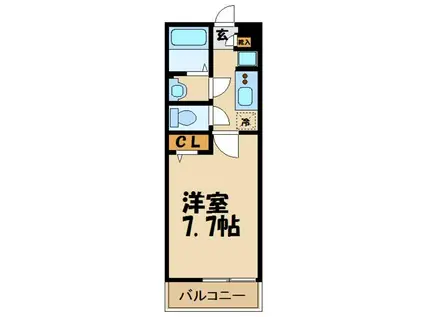 リブリ・ANGEL狛江III(1K/1階)の間取り写真
