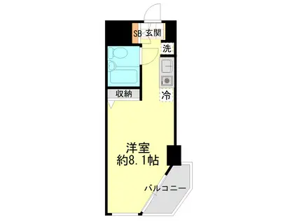 東急ドエルアルス川崎(ワンルーム/7階)の間取り写真