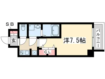 エスレジデンス新大阪ウエスト(1K/6階)の間取り写真