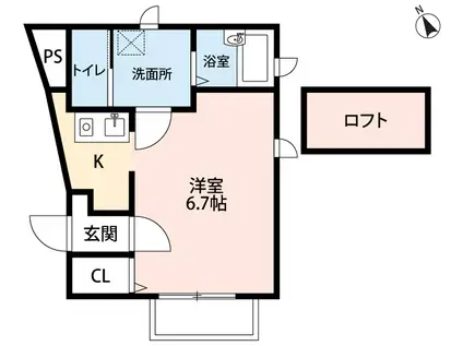 四季織る家(ワンルーム/1階)の間取り写真