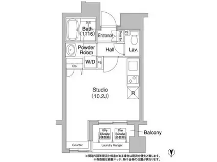 コンフォリア銀座イースト(ワンルーム/3階)の間取り写真