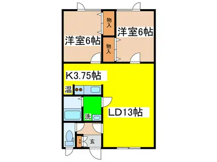 ラ・キノミ(2LDK/1階)の間取り写真