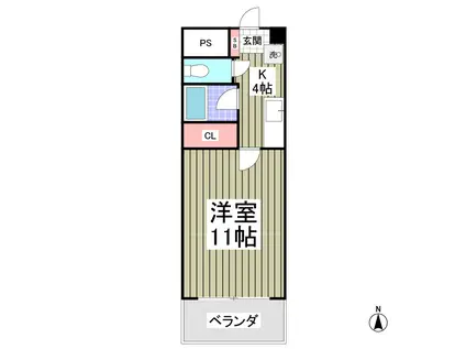 フローラ大塚弐番館(1K/4階)の間取り写真