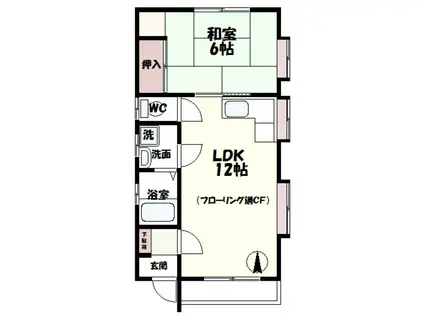 持田ハウス(1LDK/2階)の間取り写真